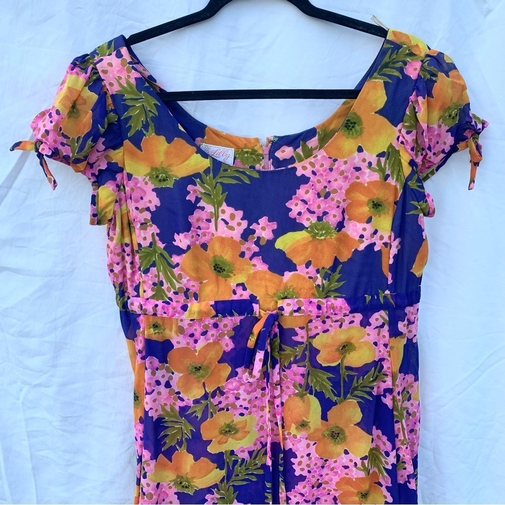 Lilly Pulitzer Vintage 1960’s ‘The Lilly’ Multicolor Floral Maxi Dress Rare - Picture 5 of 17